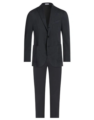 Shop Boglioli Man Suit Midnight Blue Size 44 Cotton, Silk