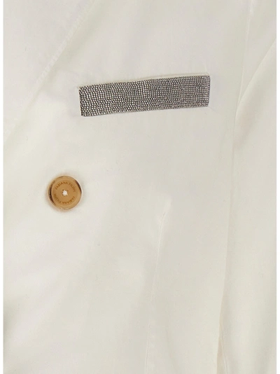Shop Fabiana Filippi Jewel Detail Blazer Jackets White