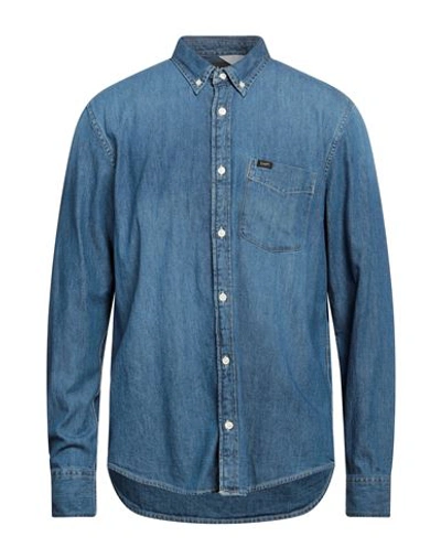 Shop Lee Man Denim Shirt Blue Size S Cotton