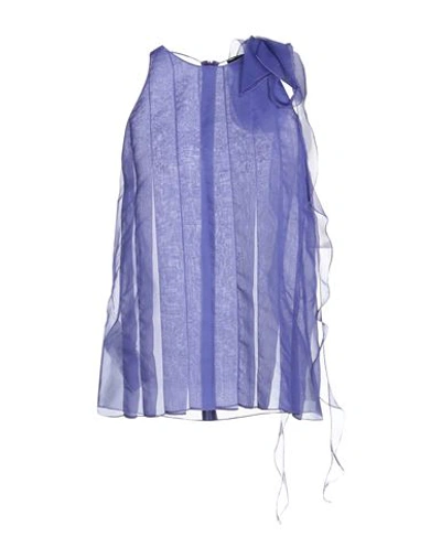 Shop Giorgio Armani Woman Top Purple Size 8 Silk