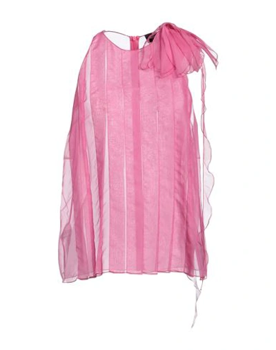 Shop Giorgio Armani Woman Top Magenta Size 10 Silk