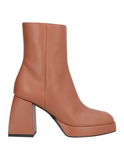 Shop Suede . Woman Ankle Boots Tan Size 8 Soft Leather In Brown