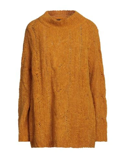 Shop Art 259 Design By Alberto Affinito Art259design Woman Sweater Ocher Size M Acrylic, Alpaca Wool, Wool In Yellow