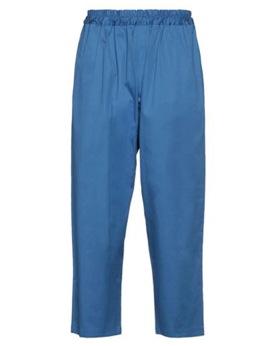 Shop Skill Officine Skill_officine Man Pants Blue Size 3 Polyester, Viscose