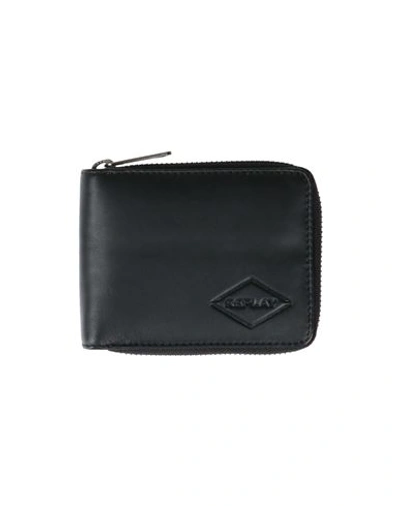Shop Replay Man Wallet Black Size - Lambskin