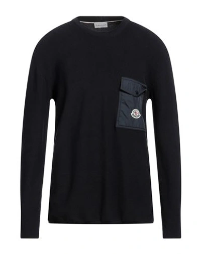 Moncler Pocket-detail Crew Neck Jumper In Blue