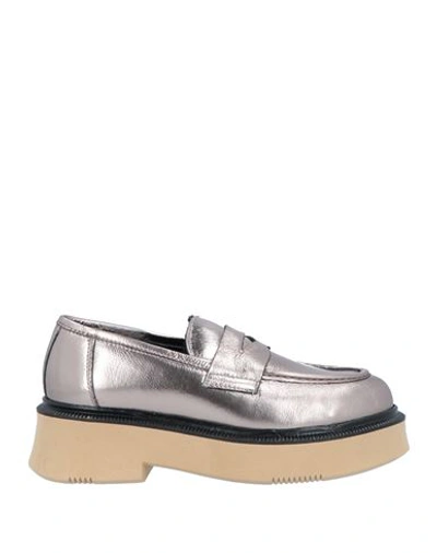 Shop Nila & Nila Woman Loafers Silver Size 8 Soft Leather