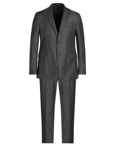 Shop Angelo Nardelli Man Suit Lead Size 42 Super 110s Wool In Grey