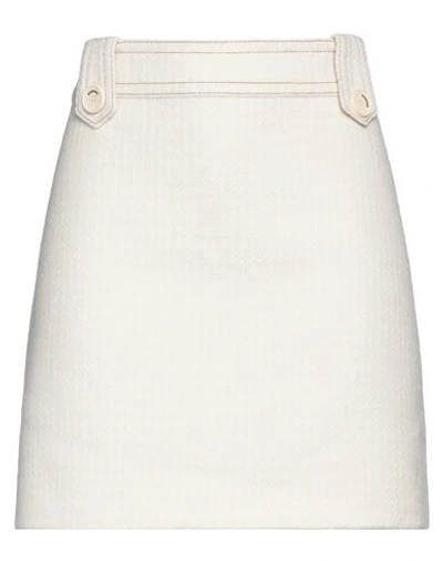 Sandro Woman Mini Skirt Ivory Size 8 Cotton, Wool, Polyamide, Polyester, Acrylic In White