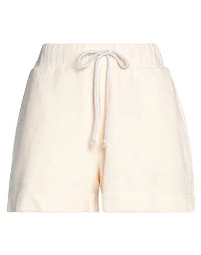 Shop Alessia Santi Woman Shorts & Bermuda Shorts Cream Size 2 Cotton In White