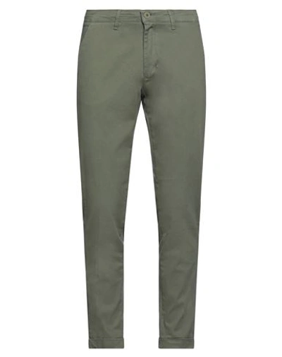 Shop Exte Man Pants Military Green Size 36 Cotton, Elastane