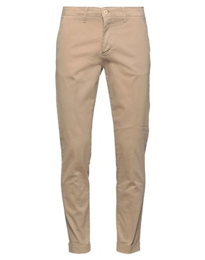 Shop Exte Man Pants Light Brown Size 30 Cotton, Elastane In Beige