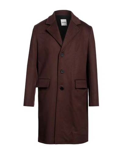 Sandro Man Coat Brown Size Xl Wool, Cashmere In Brown