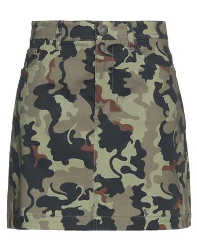 Shop Vivetta Woman Mini Skirt Military Green Size 4 Cotton, Elastane