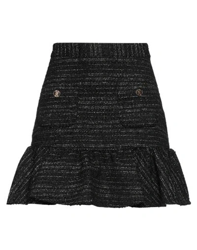 Sandro Woman Mini Skirt Black Size 4 Polyester, Synthetic Fibers, Cotton, Metallic Fiber, Wool In Black