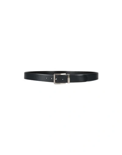 Emporio Armani Man Belt Black Size Onesize Calfskin In Black