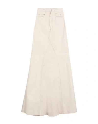 Shop Rick Owens Woman Denim Skirt Beige Size 26 Cotton