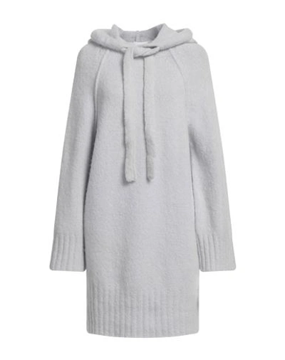 Shop Erika Cavallini Woman Mini Dress Light Grey Size Xs Alpaca Wool, Virgin Wool, Polyamide, Elastane