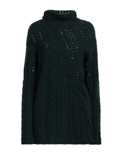 Agnona Woman Turtleneck Dark Green Size L Cashmere In Green
