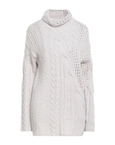 Agnona Woman Turtleneck Light Grey Size M Cashmere In Grey