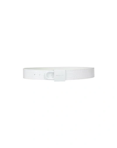 Shop Buscemi Man Belt White Size 39.5 Soft Leather