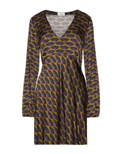 Ottod'ame Woman Mini Dress Mustard Size 6 Viscose In Yellow