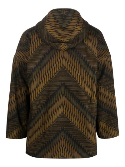 Shop Pierre-louis Mascia Graphic-print Hooded Jacket In Green