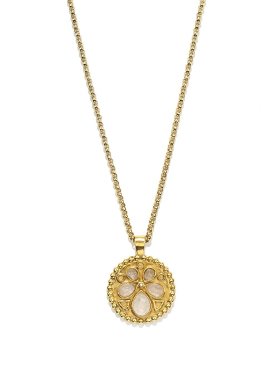 Shop Goossens Cachemire Medallion Necklace In Gold