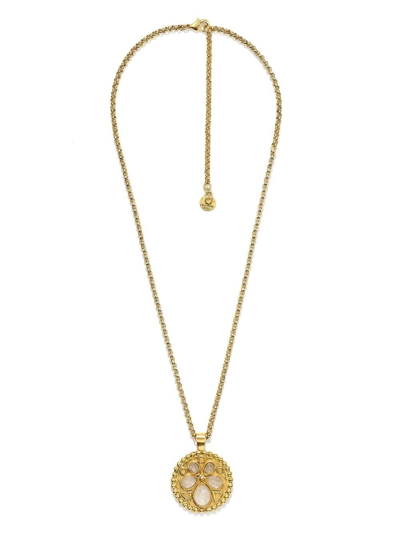Shop Goossens Cachemire Medallion Necklace In Gold