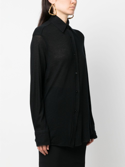 Shop Tom Ford Long-sleeved Cashmere Shirt In Black
