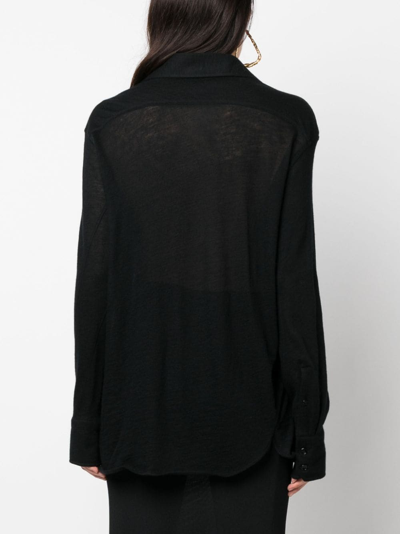 Shop Tom Ford Long-sleeved Cashmere Shirt In Black