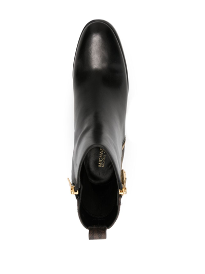 Shop Michael Michael Kors Regan 85mm Leather Ankle Boots In Black