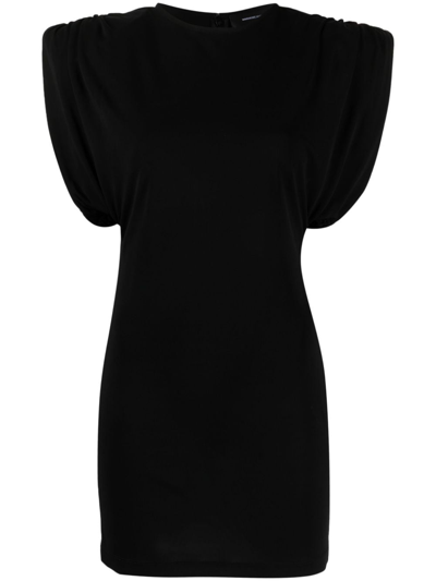 Shop Wardrobe.nyc Sheath Gathered-detail Sleeveless Minidress In Black