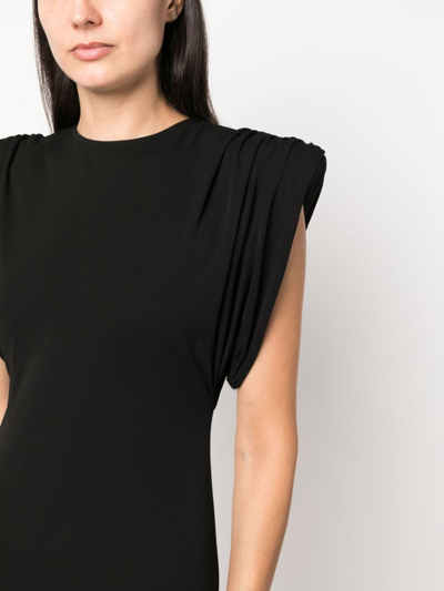 Wardrobe.nyc Women's Gathered-cap Sleeve Sheath Minidress In Black
