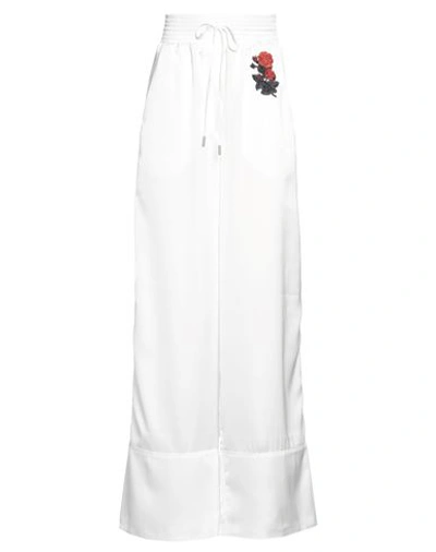 Off-white Woman Pants White Size 6 Polyester, Elastane In White