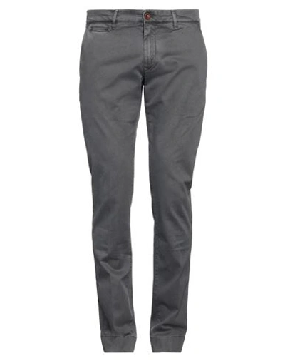 Shop Hand Picked Man Pants Lead Size 30 Cotton, Modal, Elastane In Grey