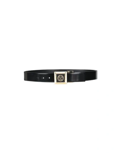 Versace Jeans Couture Man Belt Black Size 43 Soft Leather In Black