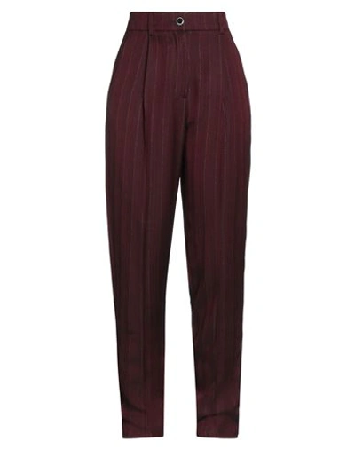 Shop Be Blumarine Woman Pants Burgundy Size 4 Acetate, Viscose, Polyester In Red