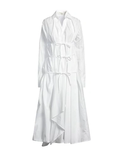 Shop Marc Le Bihan Woman Midi Dress White Size 2 Cotton