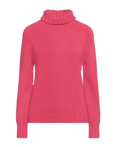 Shop Aragona Woman Turtleneck Fuchsia Size 8 Cashmere In Pink