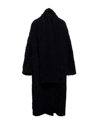 Shop Erika Cavallini Woman Coat Midnight Blue Size M/l Virgin Wool, Polyamide