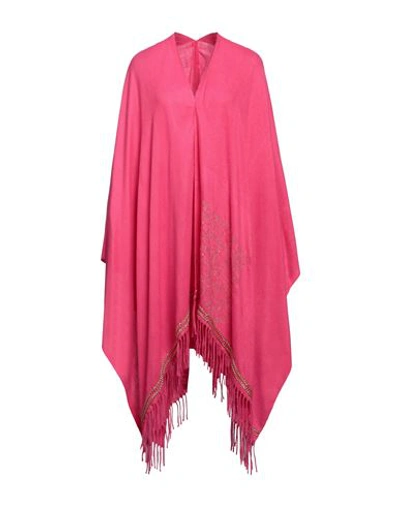 Shop Gil Santucci Woman Cape Fuchsia Size Onesize Viscose, Wool In Pink