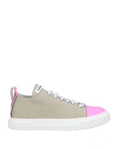 Giuseppe Zanotti Woman Sneakers Beige Size 8 Soft Leather, Textile Fibers In Beige