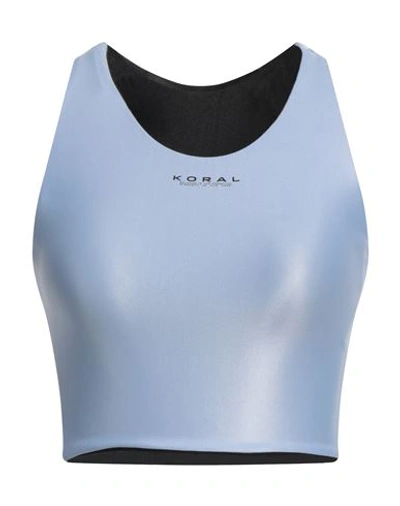 Koral Woman Top Sky Blue Size M Polyamide, Lycra In Blue