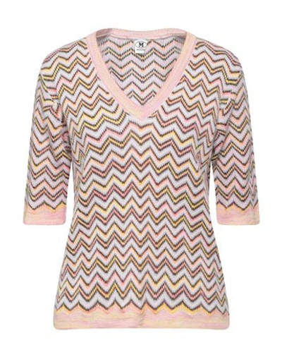 Shop M Missoni Woman Sweater Light Pink Size L Mohair Wool, Viscose, Wool, Polyamide