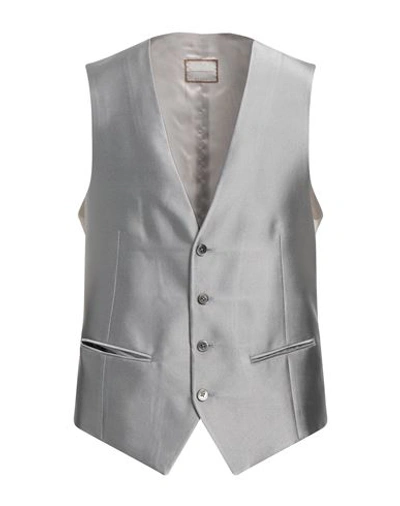 Shop Pal Zileri Cerimonia Man Tailored Vest Light Grey Size 40 Silk