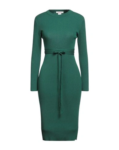 Shop Kontatto Woman Midi Dress Dark Green Size Onesize Viscose, Acrylic, Elastane
