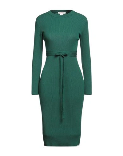 Kontatto Woman Midi Dress Dark Green Size Onesize Viscose, Acrylic, Elastane In Green