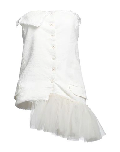 Shop Marc Le Bihan Woman Top White Size 10 Linen, Polyamide
