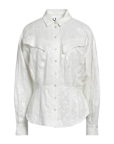 8PM 8PM WOMAN SHIRT WHITE SIZE M COTTON, LINEN, POLYAMIDE 